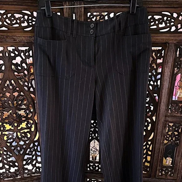 ny & co dress pants New York company straight leg size 6 nwt A removable waist tie allows for styling versatility U.S. Coast Guard Navy Blue